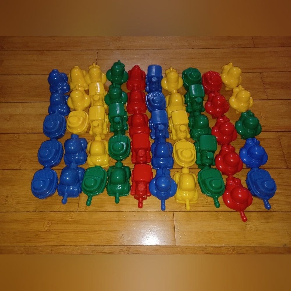 Colorful Kids Toy Vehicles Set - Red, Blue, Yellow, Green